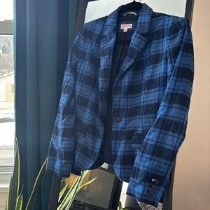 Merona Women’s Blue Plaid Blazer